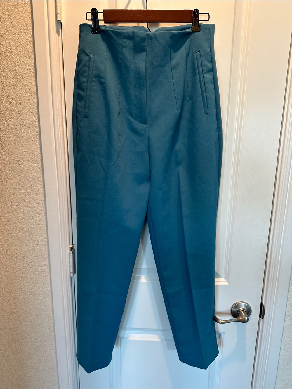 Zara Teal High-Waist Trousers